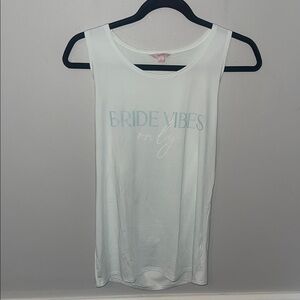 Light Blue Tank Top with 'Bride Vibes Only' Print